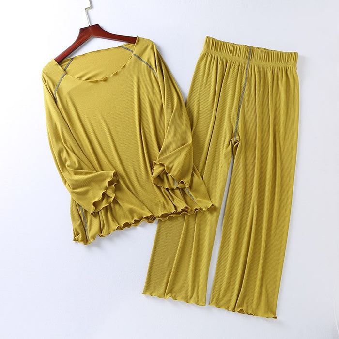 Women's Wide-Legged Pants Pajama Set Ensemble