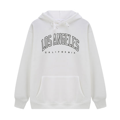 LOS ANGELES Printed Thick Pullover Hoodie