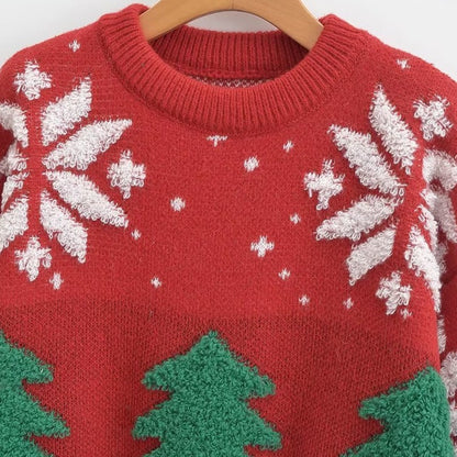 Christmas Giant Tree Snowflake Knitted Thick Sweater