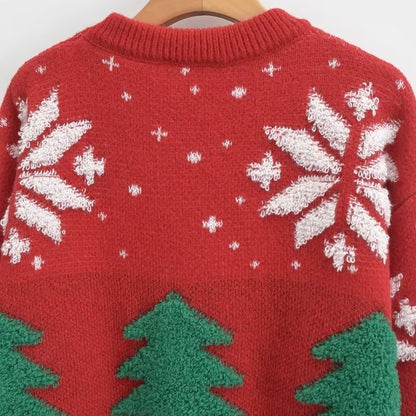 Christmas Giant Tree Snowflake Knitted Thick Sweater