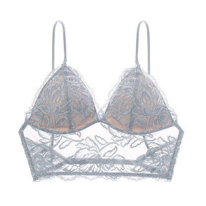 Backless Triangle Cup Thin Sling Lace Bra