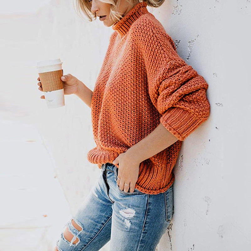 Casual Thick Thread Knit Pullover Sweater