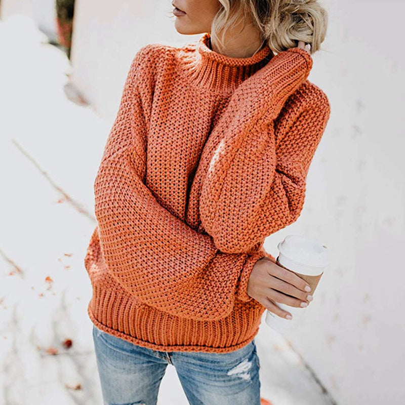 Casual Thick Thread Knit Pullover Sweater