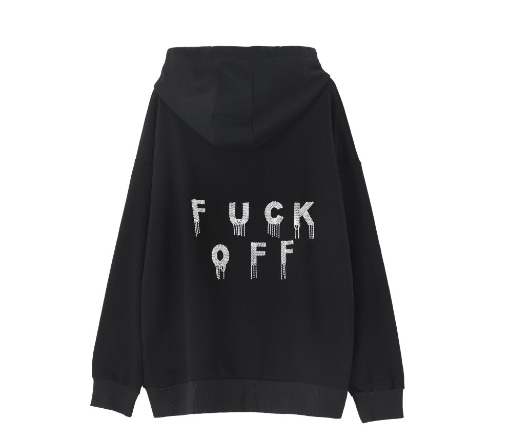 Letters Printed Tassel Casual Hoodie