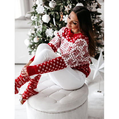 Christmas Snowflake Pattern Knitted Pullover Sweater