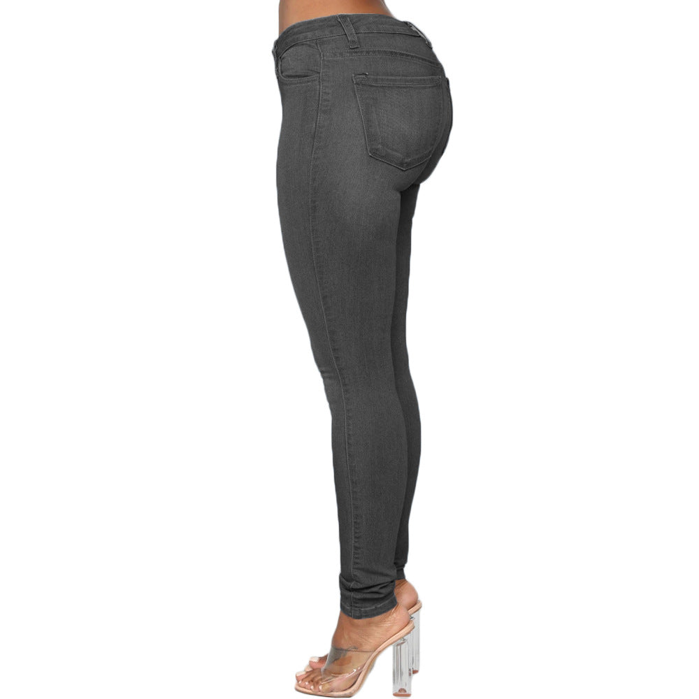 Plus Size Elegant High Elastic Denim Jeans