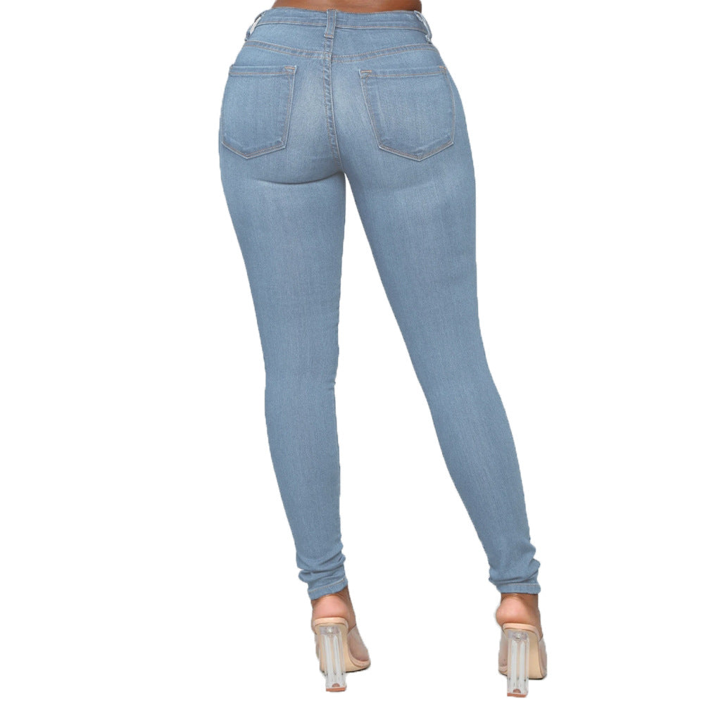 Plus Size Elegant High Elastic Denim Jeans