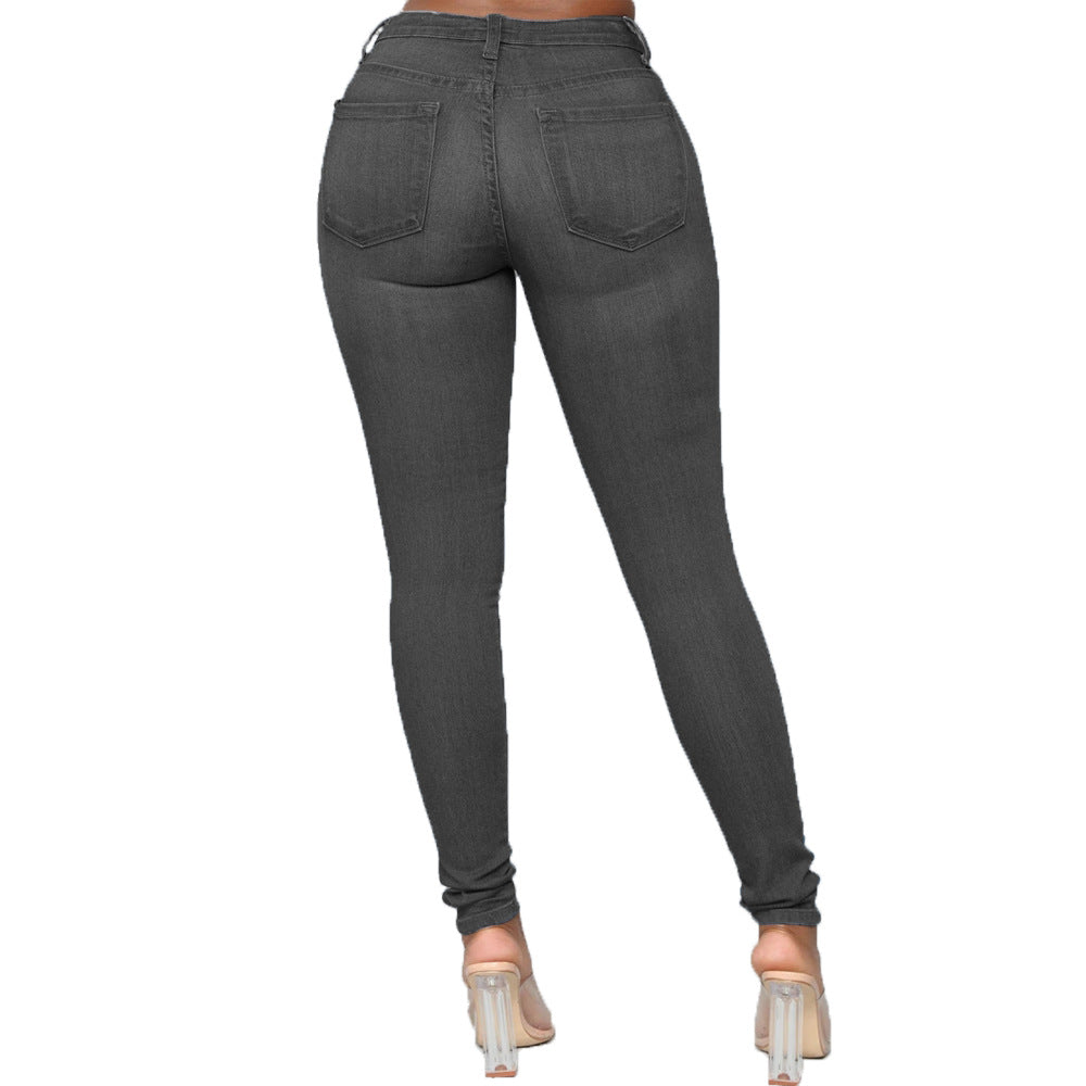 Plus Size Elegant High Elastic Denim Jeans