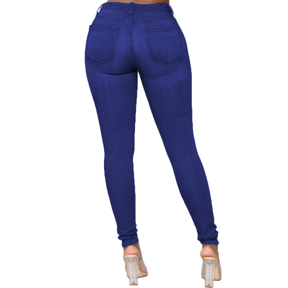 Plus Size Elegant High Elastic Denim Jeans