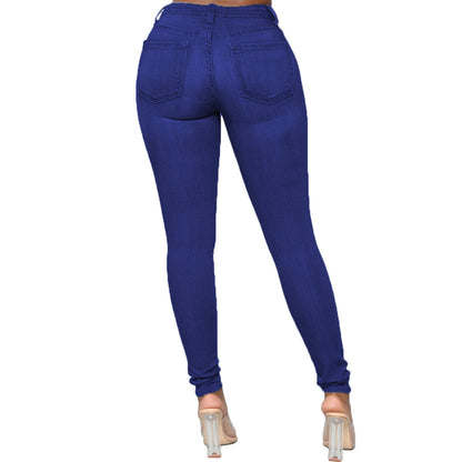 Plus Size Elegant High Elastic Denim Jeans