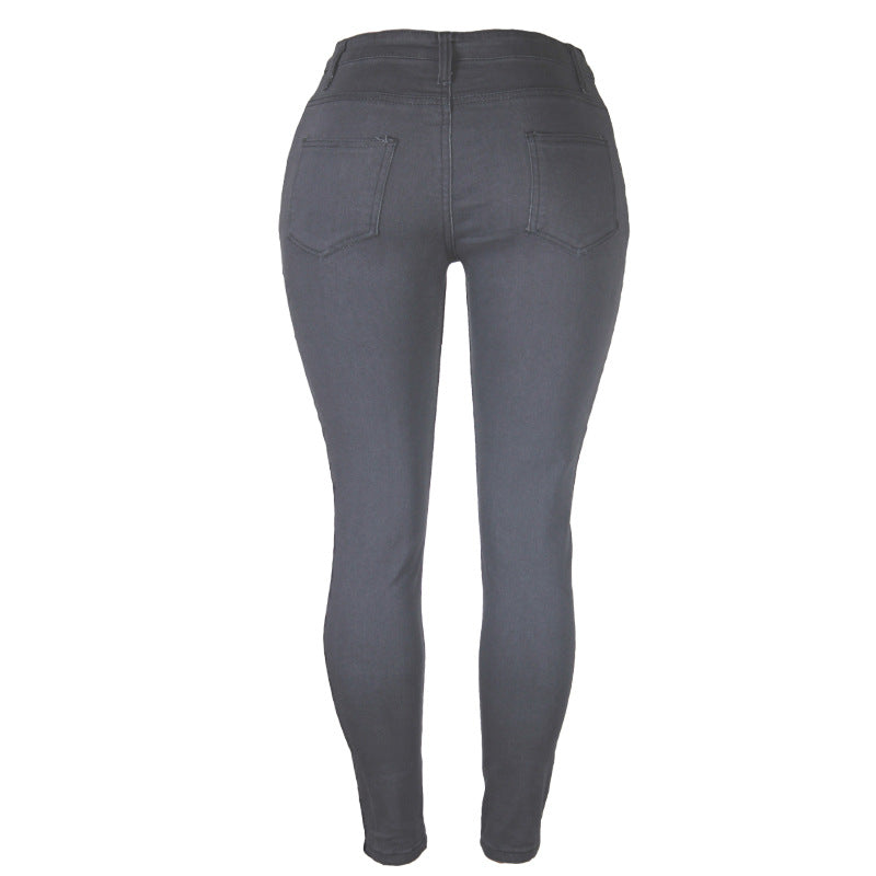 Plus Size Elegant High Elastic Denim Jeans