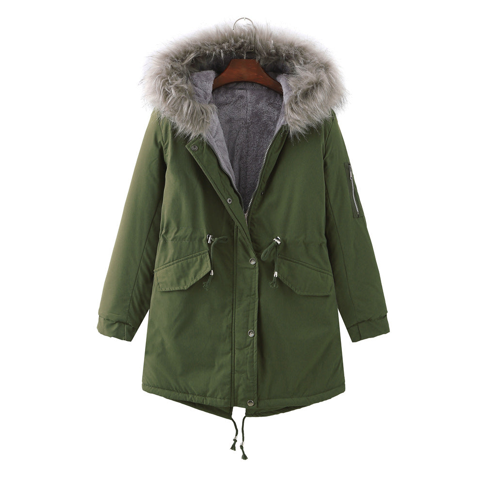 Winter Fleece Lined Thick Padded Coat Parkas