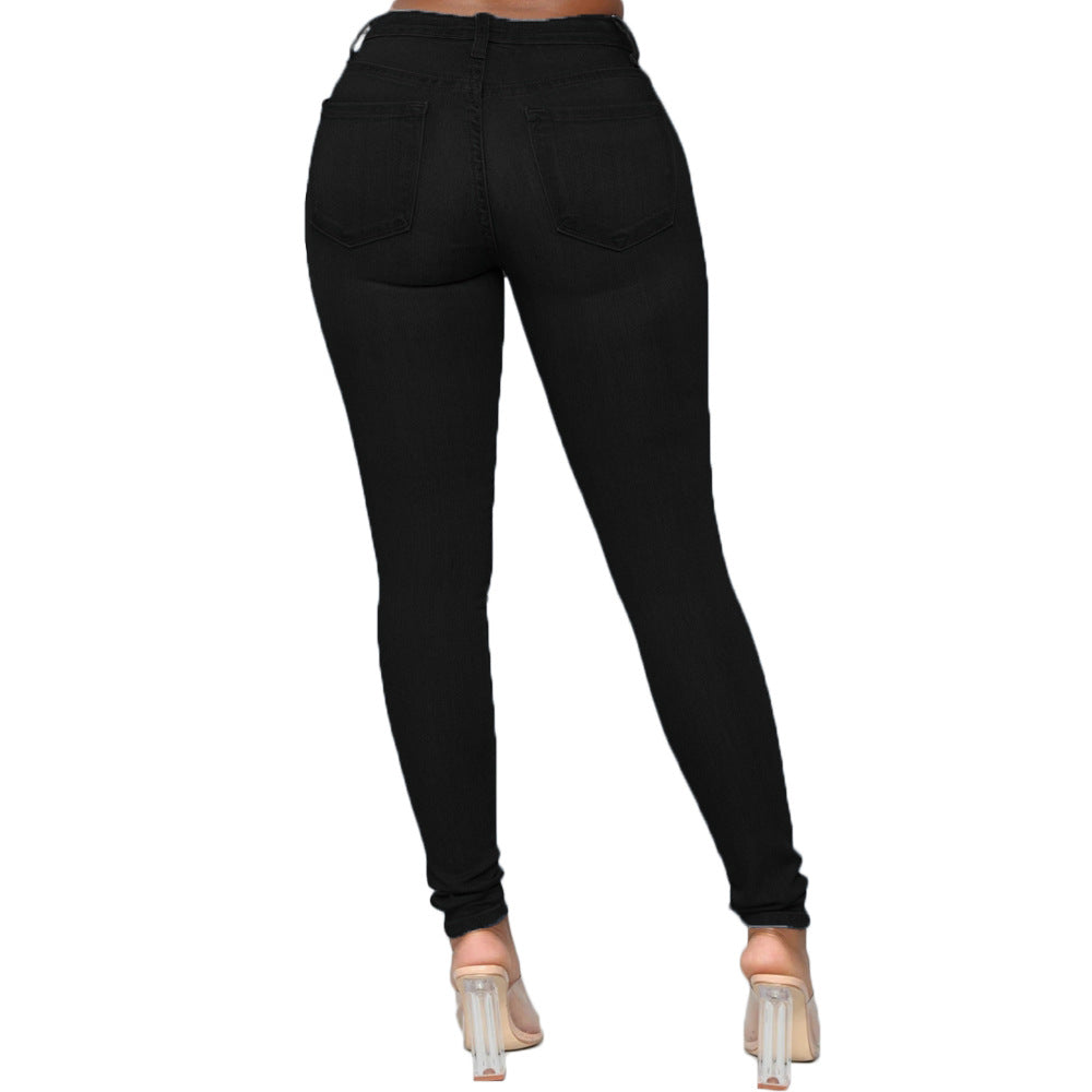 Plus Size Elegant High Elastic Denim Jeans