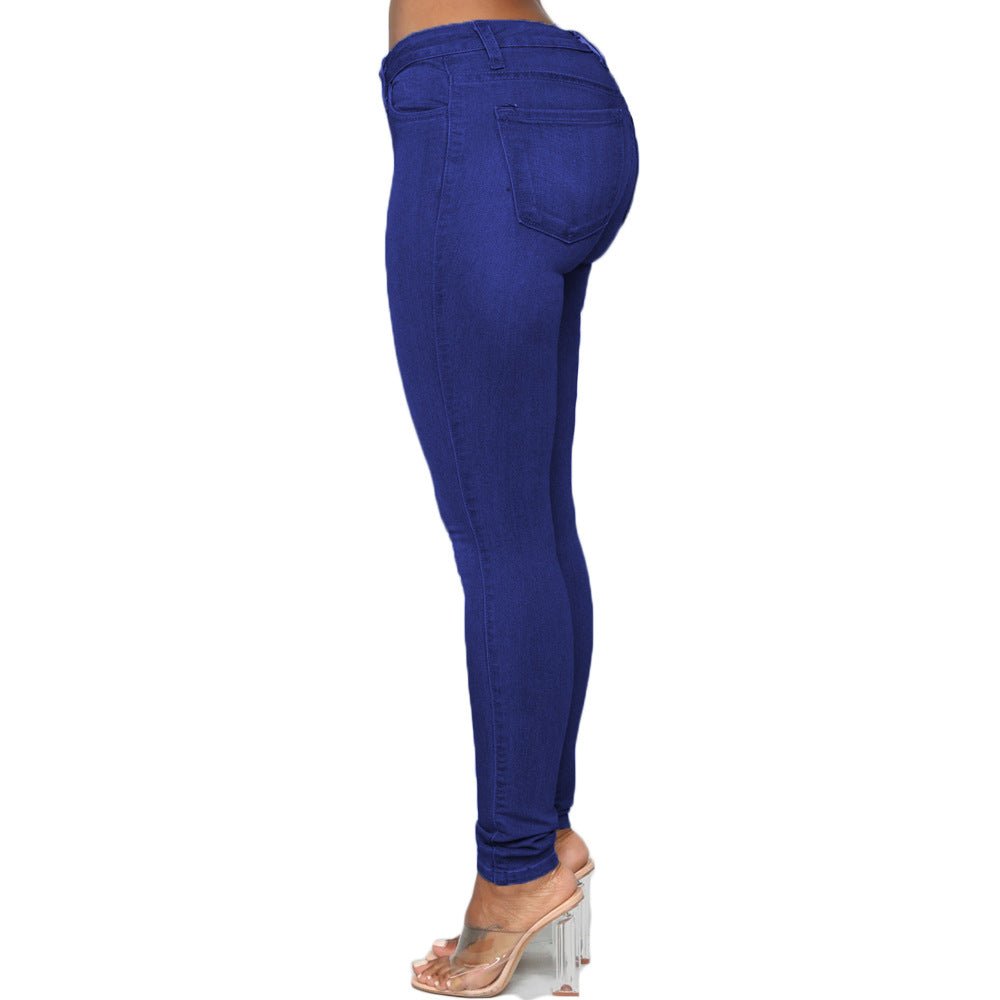 Plus Size Elegant High Elastic Denim Jeans