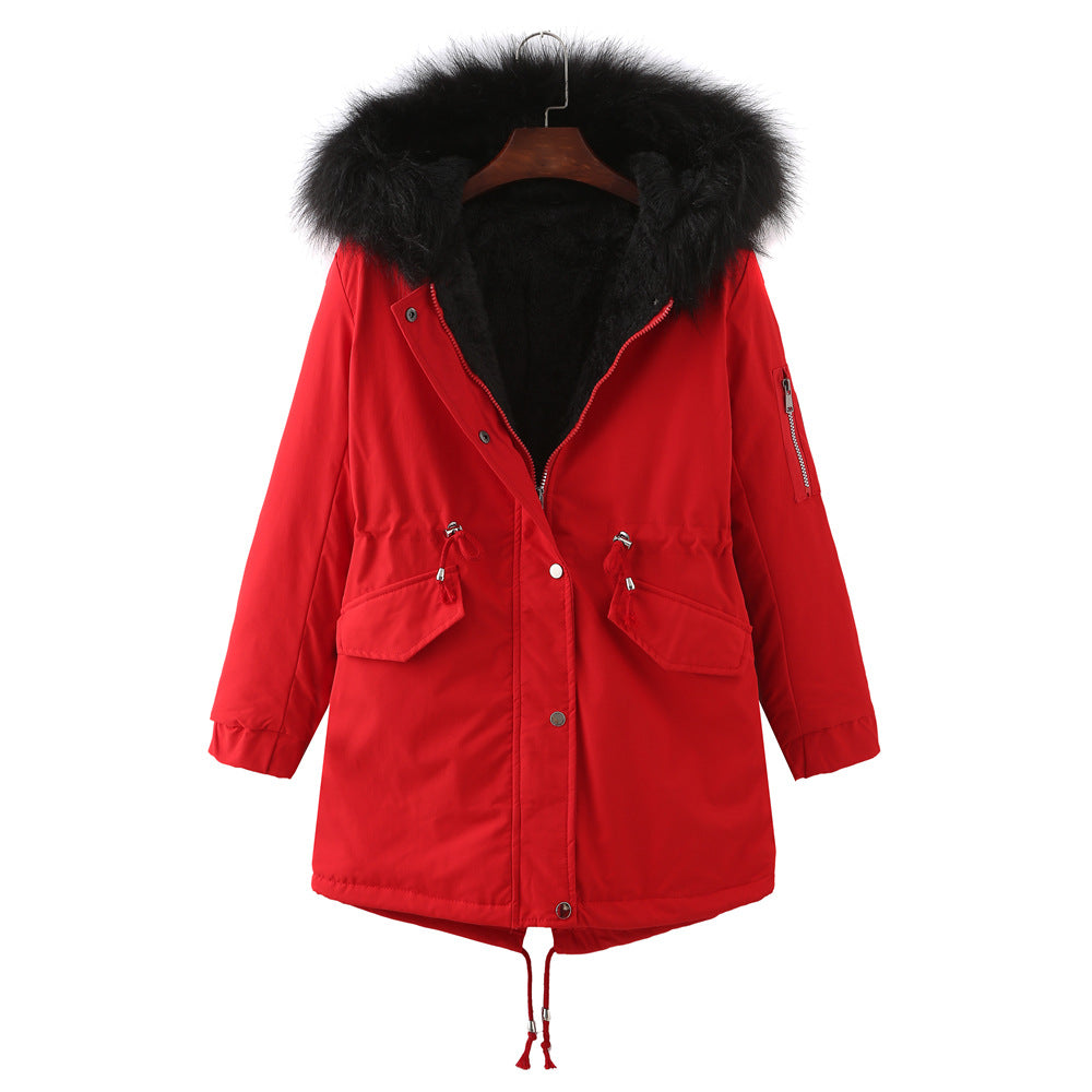 Winter Fleece Lined Thick Padded Coat Parkas