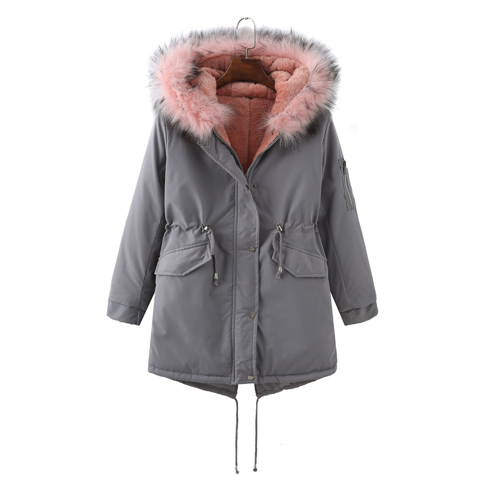 Winter Fleece Lined Thick Padded Coat Parkas