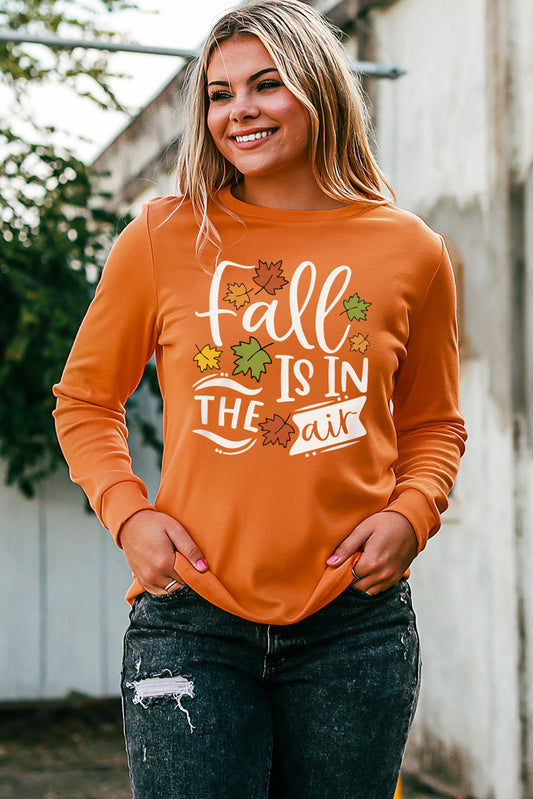 FALL IS IN THE AIR Graphic Printed Sweatshirt