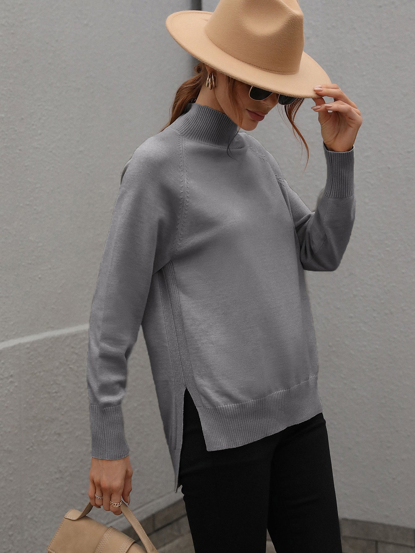 Effortless Style Plain Loose Sweater