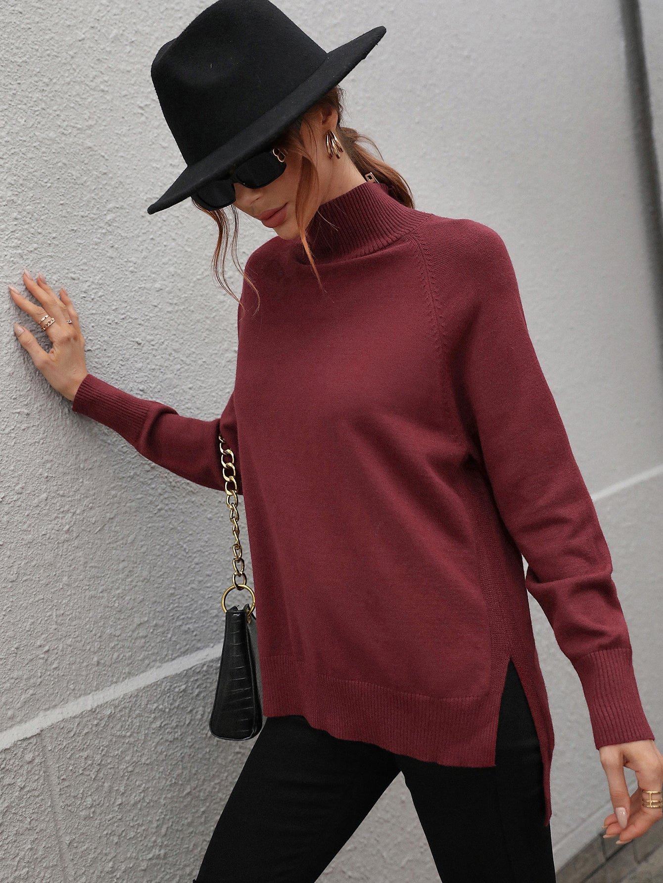 Effortless Style Plain Loose Sweater