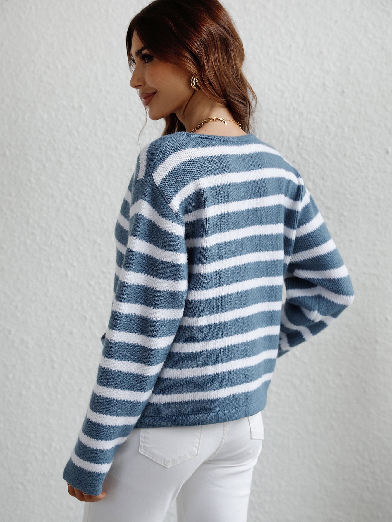 Casual Striped Loose Sweater Cardigan