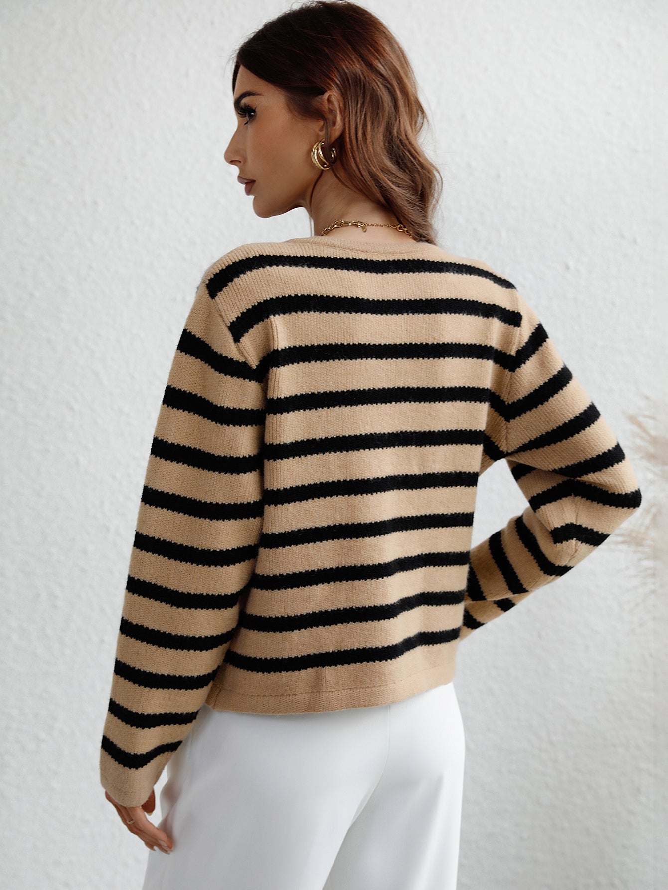 Casual Striped Loose Sweater Cardigan