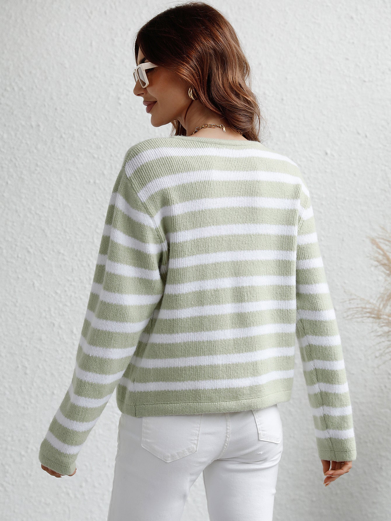 Casual Striped Loose Sweater Cardigan