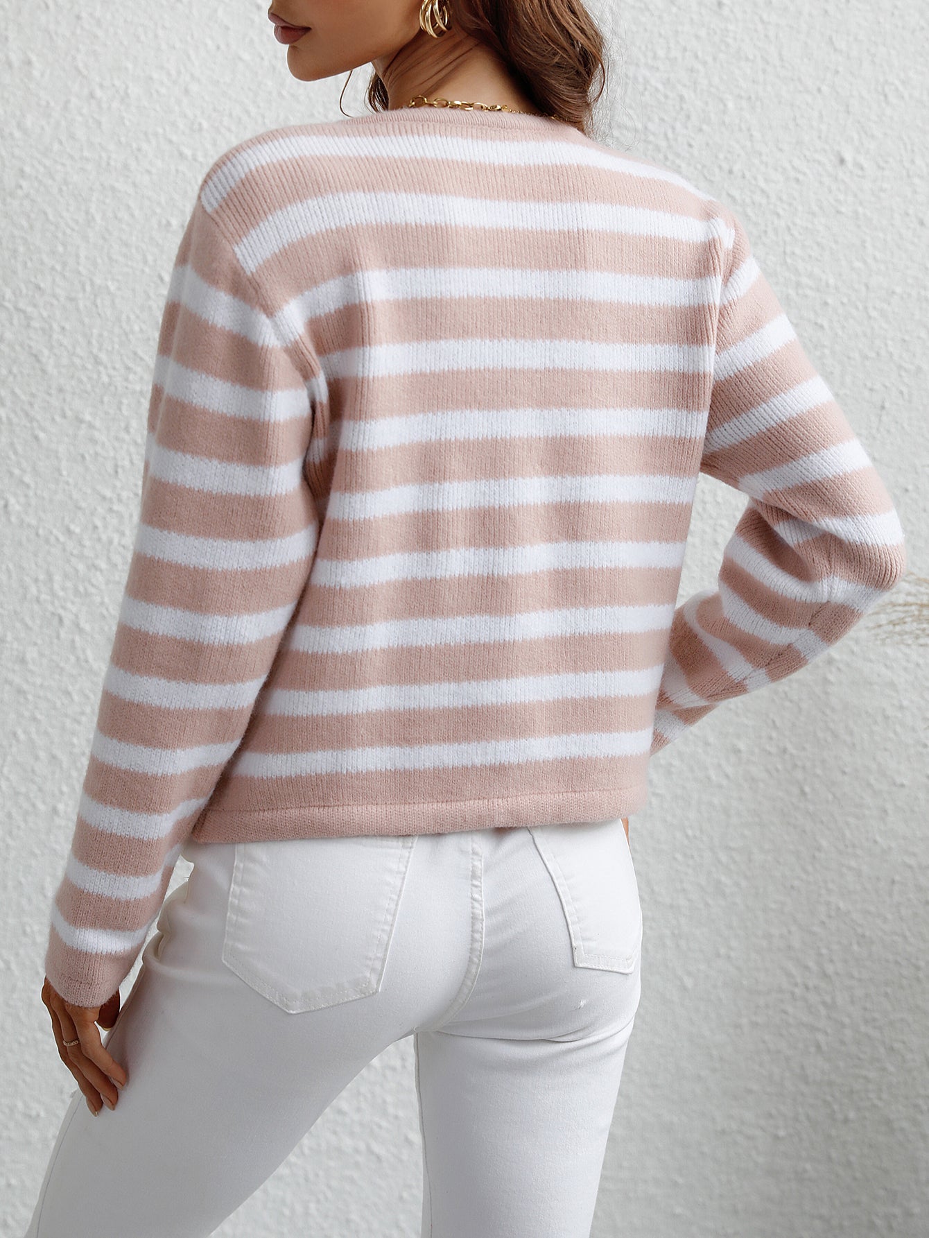 Casual Striped Loose Sweater Cardigan