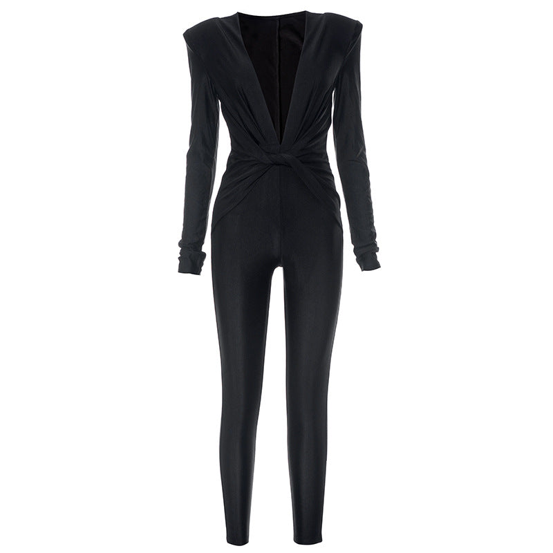 Stylish Long Sleeve High Lifting Jumpsuit