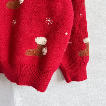 Christmas Thickened Socks Jacquard Knitted Sweater