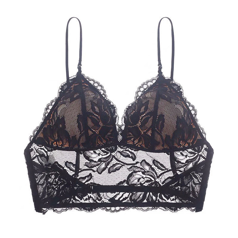 Backless Triangle Cup Thin Sling Lace Bra