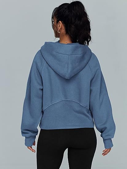 Casual Half Zipper Velvet Sweatshirt Hoodie