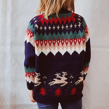Christmas Thickened Raglan Sleeve Pullover Sweater