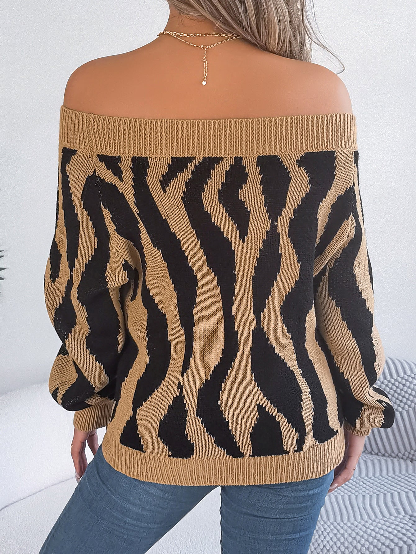 Elegant Stylish Lantern Sleeve Sweater