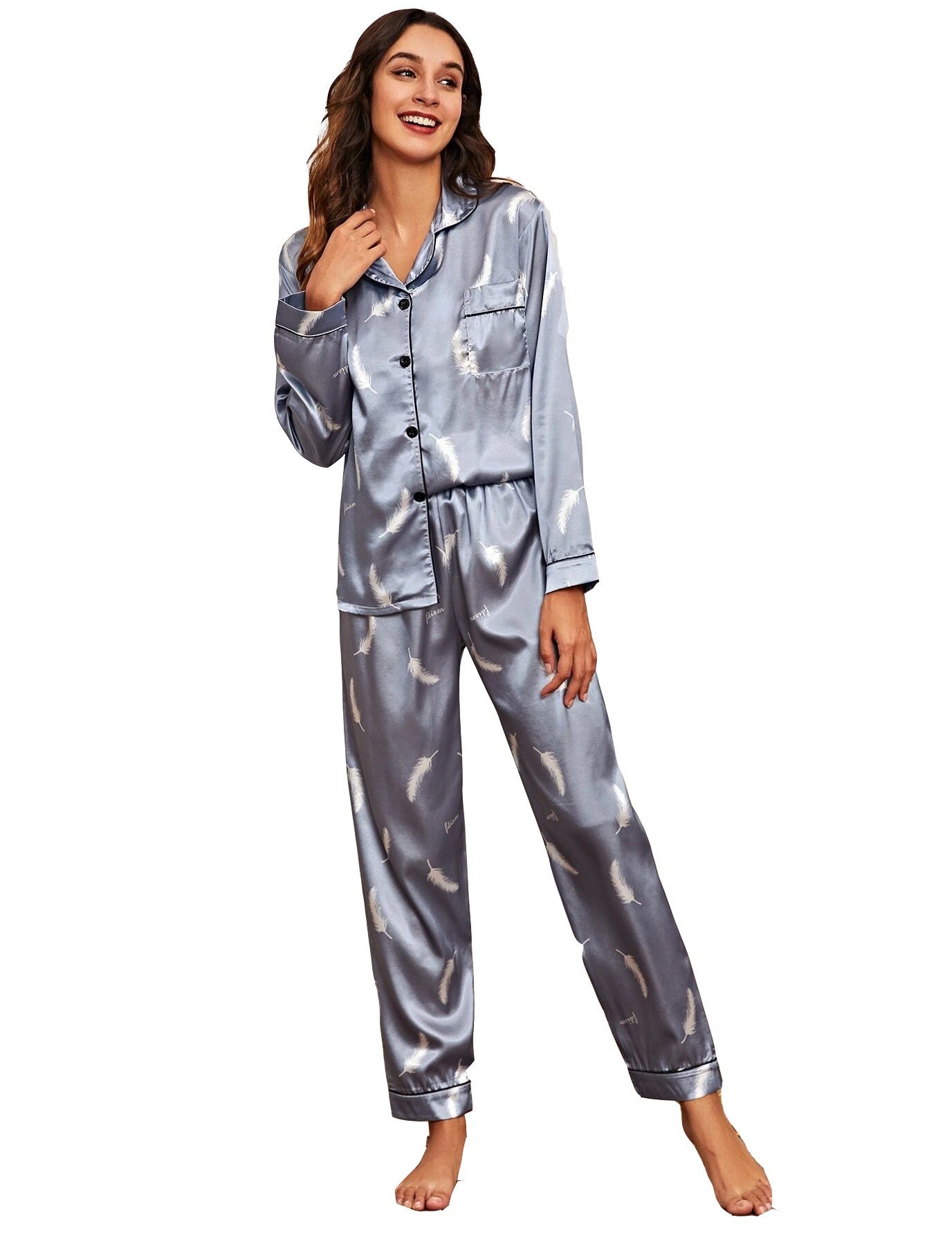 Long Sleeve Home Wear Pajamas Suit