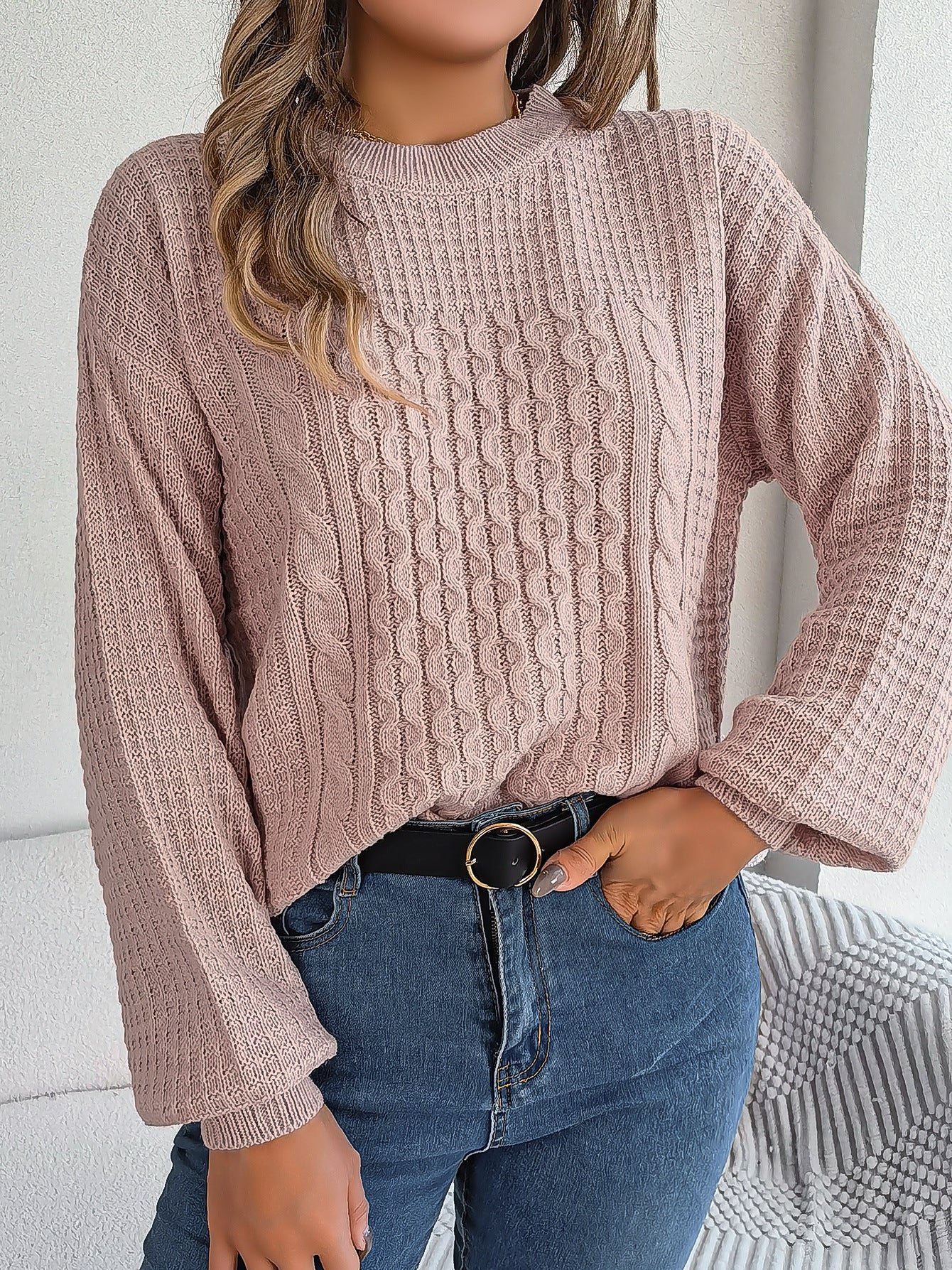 Winter Twist Lantern Casual Pullover Sweater