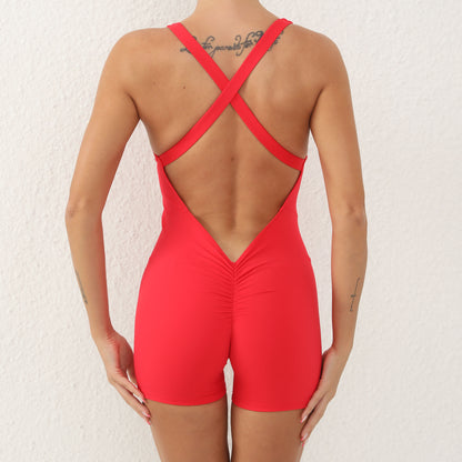 Cross Strap Backless Fitness Yoga Jumpsuit