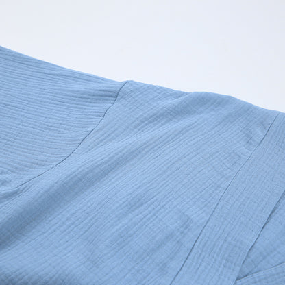 Casual Double Layer Short Cardigan Bathrobe