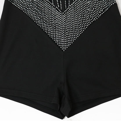 Neckholder, verführerischer, ärmelloser Strampler mit Ausschnitten