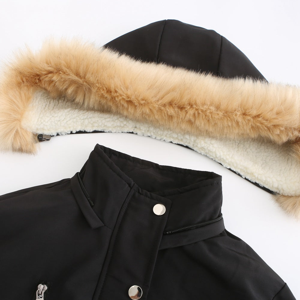 Removable Hat Fleece Padded Coat Parkas