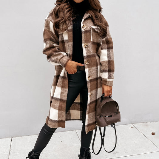 Long Collared Shacket Woolen Coat