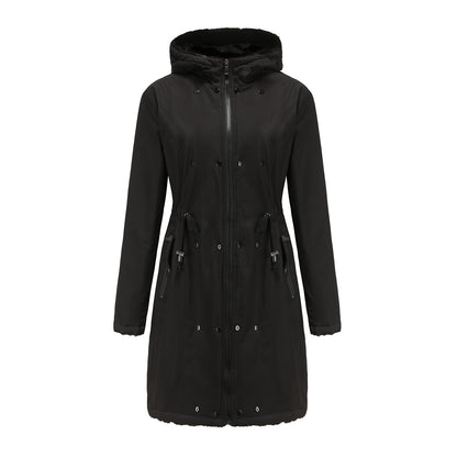 Detachable Fur Collar Hooded Jacket Parkas