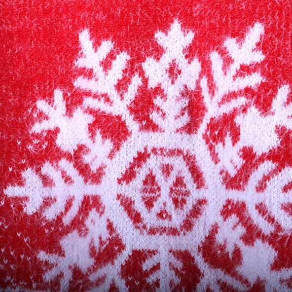 Christmas Half High Collar Snowflake Knitted Pullover Sweater