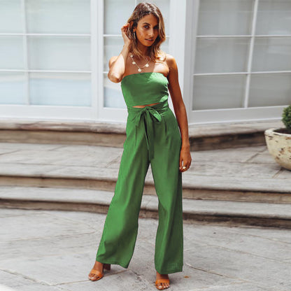 Casual Backless Slim Straight Fit Jumpsuit