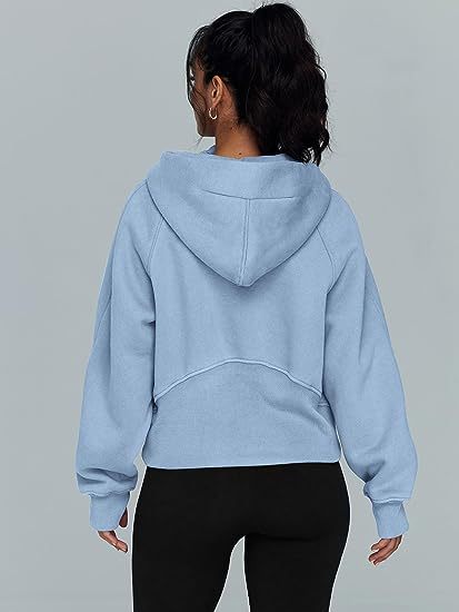 Casual Half Zipper Velvet Sweatshirt Hoodie