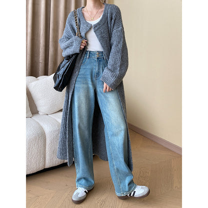 Long Thick Knitted Cardigan Baggy Coat