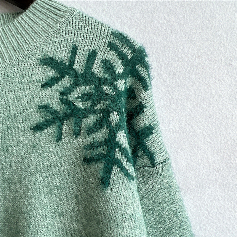 Christmas Snowflake Deer Jacquard Knitted Sweater