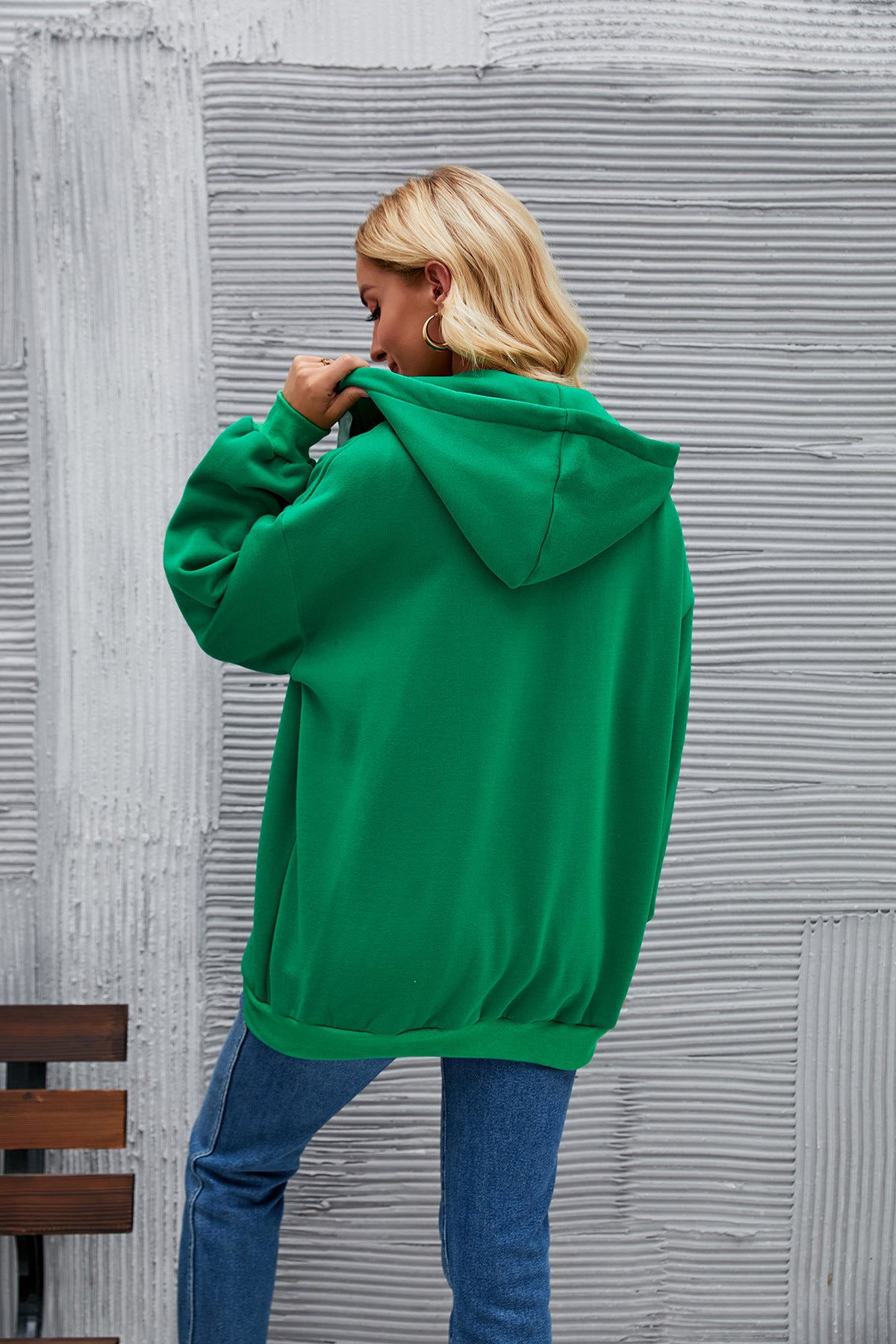 Long Sleeve Full Zipper Thick Sweater Hoodie