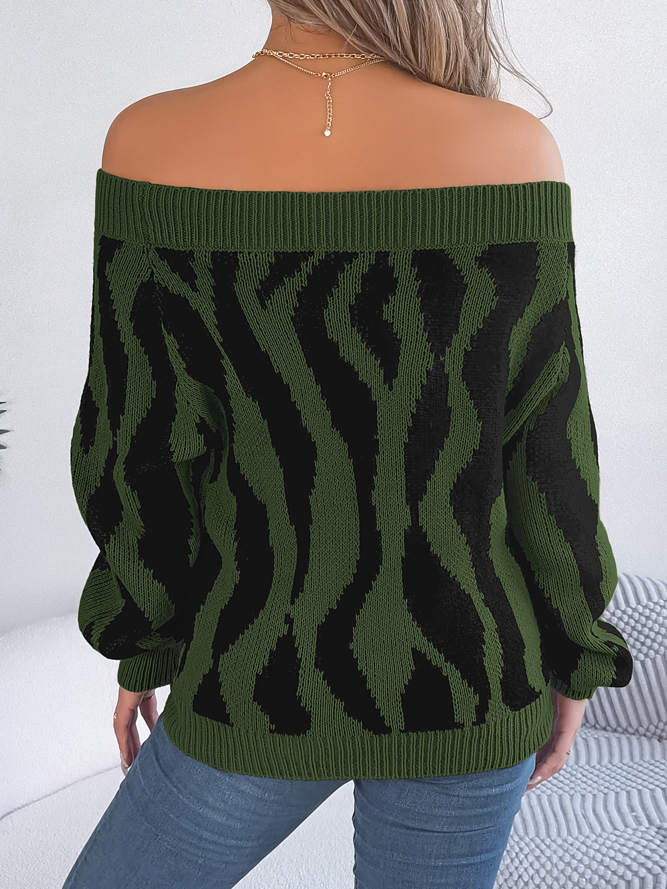 Elegant Stylish Lantern Sleeve Sweater