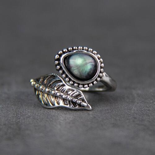 Alloy Moonstone Leaf Style Ring