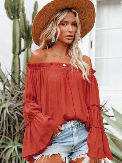 Haut chemisier élégant à manches évasées